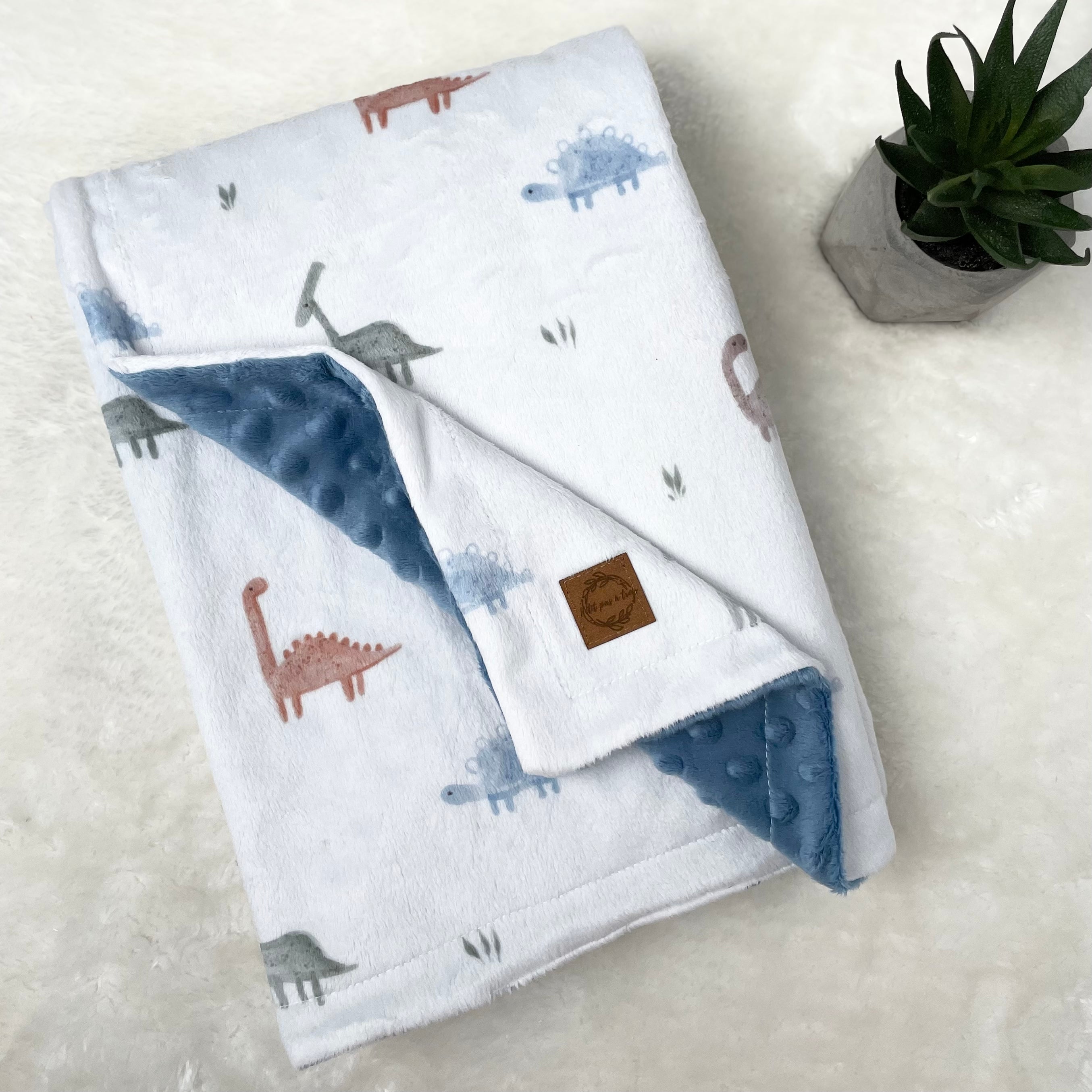 Couverture en minky - Dinos minimalistes