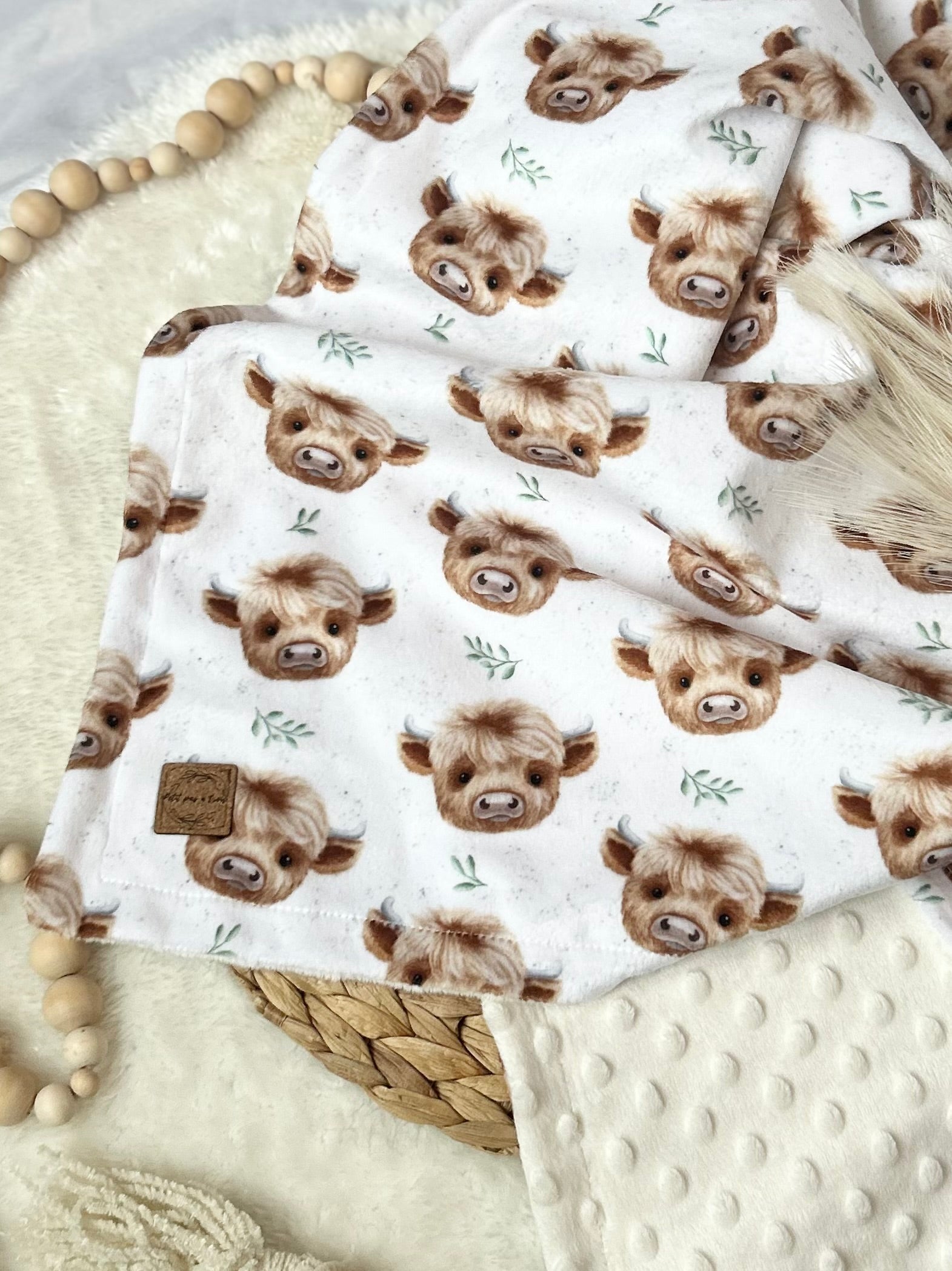 Couverture en minky - Vache highland