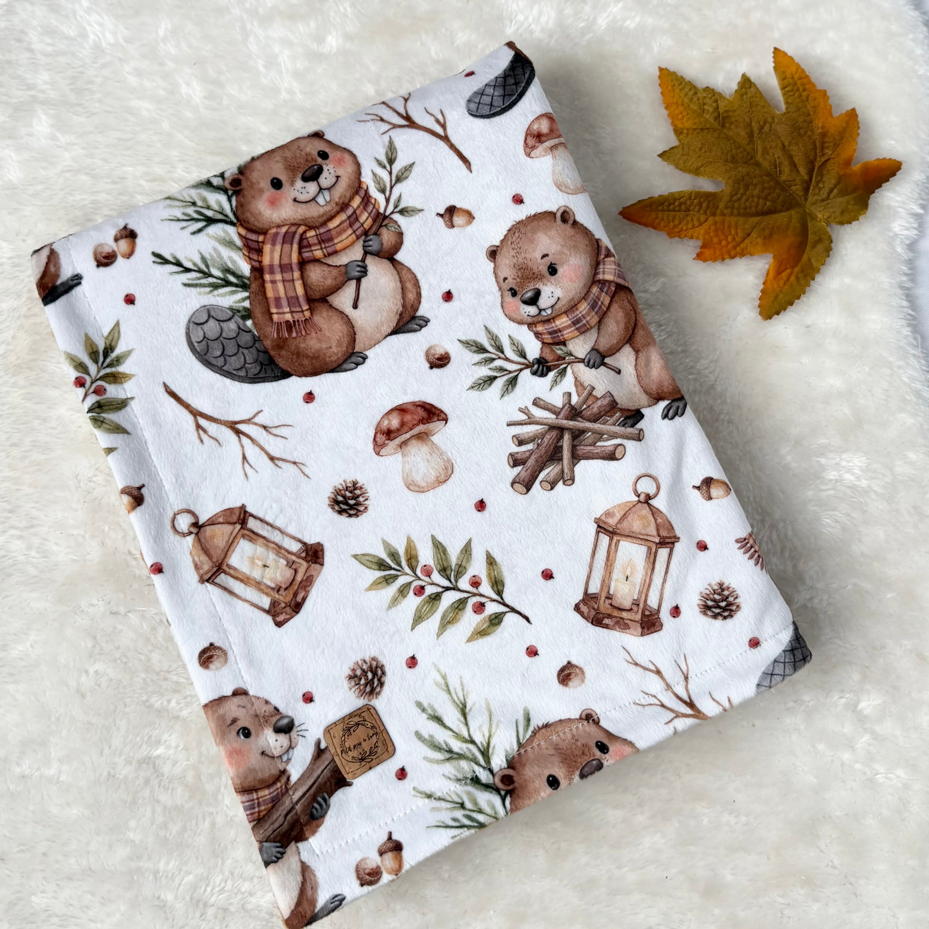 Couverture en minky - Castor des bois