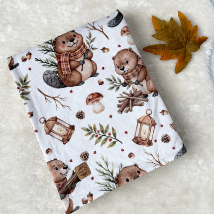 Couverture en minky - Castor des bois