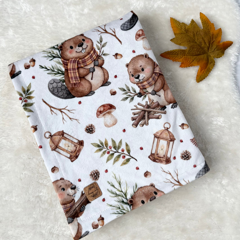 Couverture en minky - Castor des bois