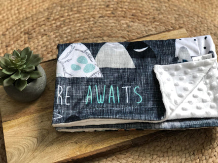 Couverture en minky - Montagnard gris