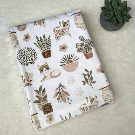 Couverture en minky - Chat boho