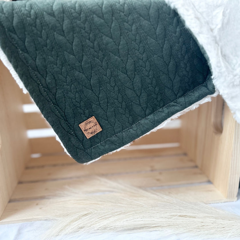 Couverture en tricot - Vert forêt
