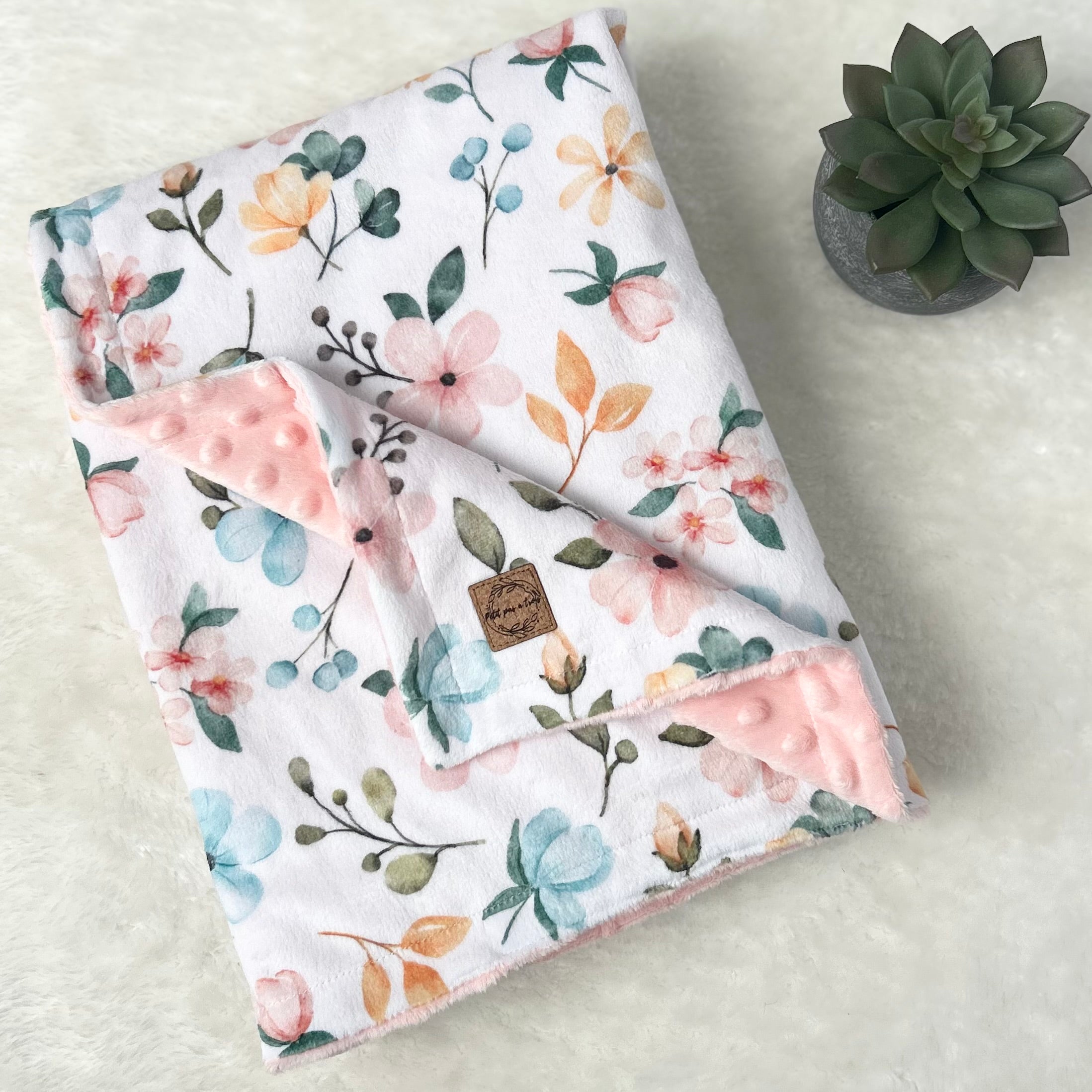 Couverture en minky - Fleurs d’été