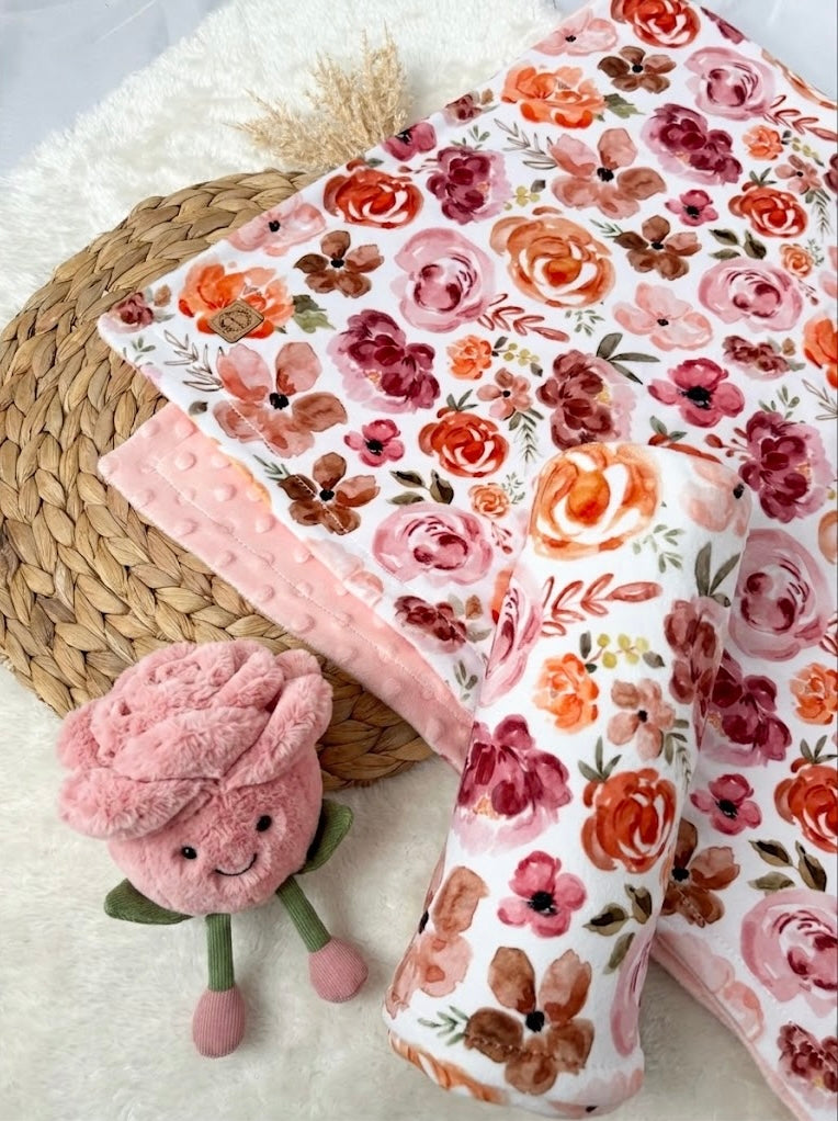 Couverture en minky - Automne fleuri
