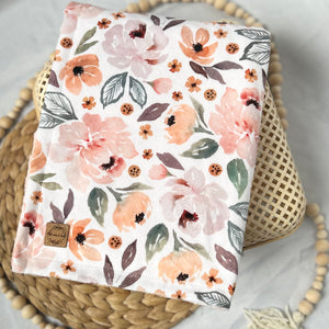 Couverture en minky - Floral quartz