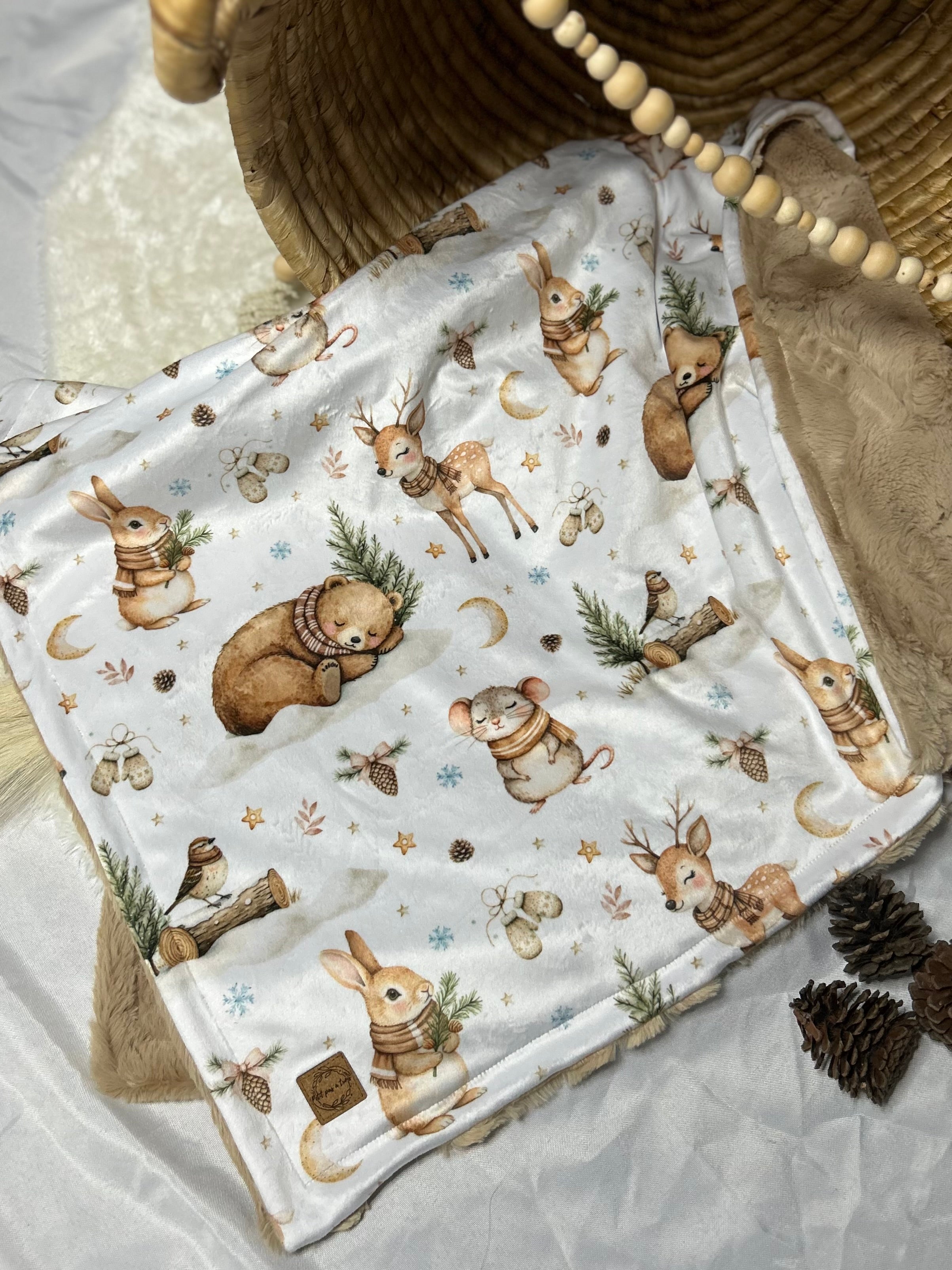 Couverture minky/fourrure - Forêt endormie