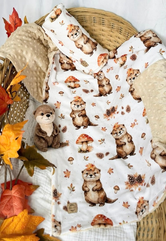 Couverture en minky - Loutres d’automne