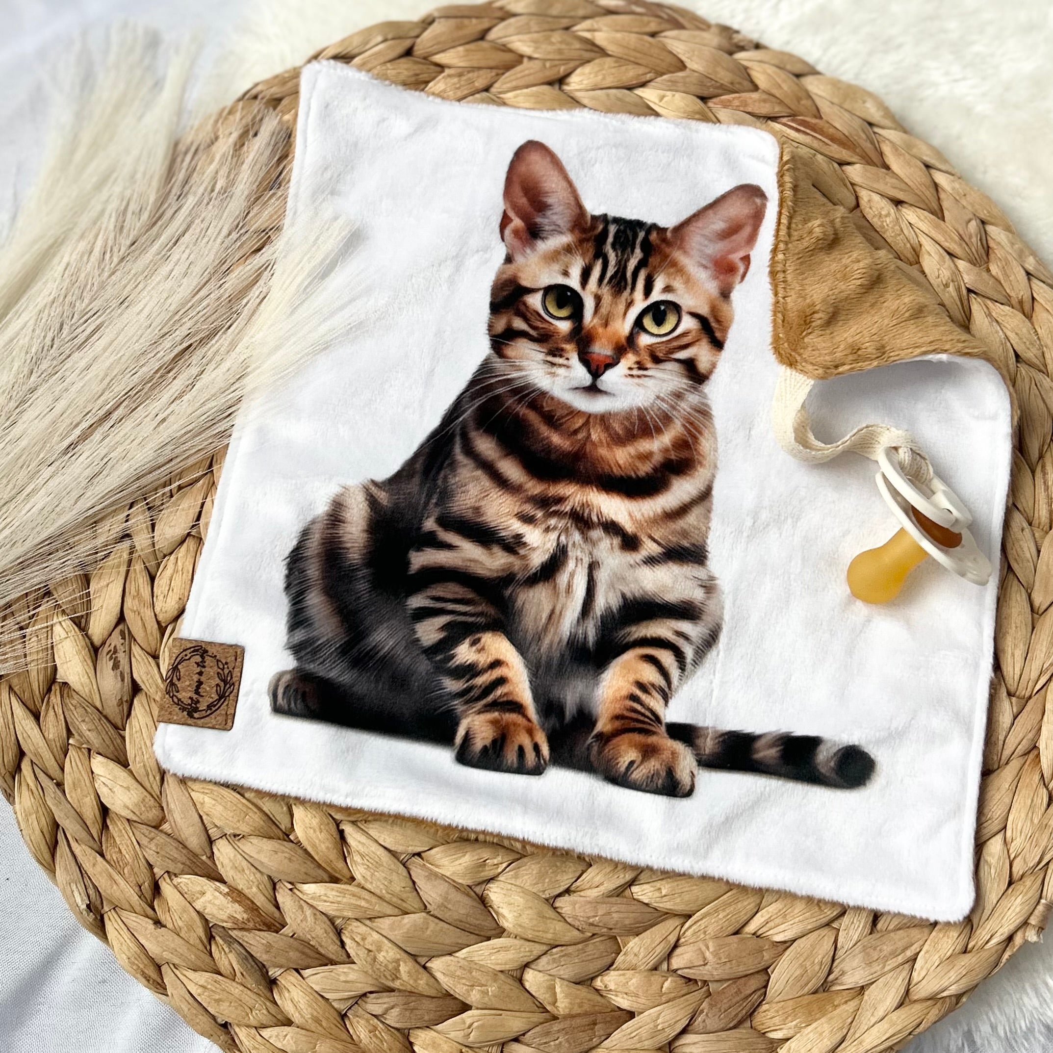 Doudou attache-suce personnalisée - Chats