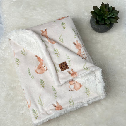 Couverture minky/fourrure - Petits kangourous