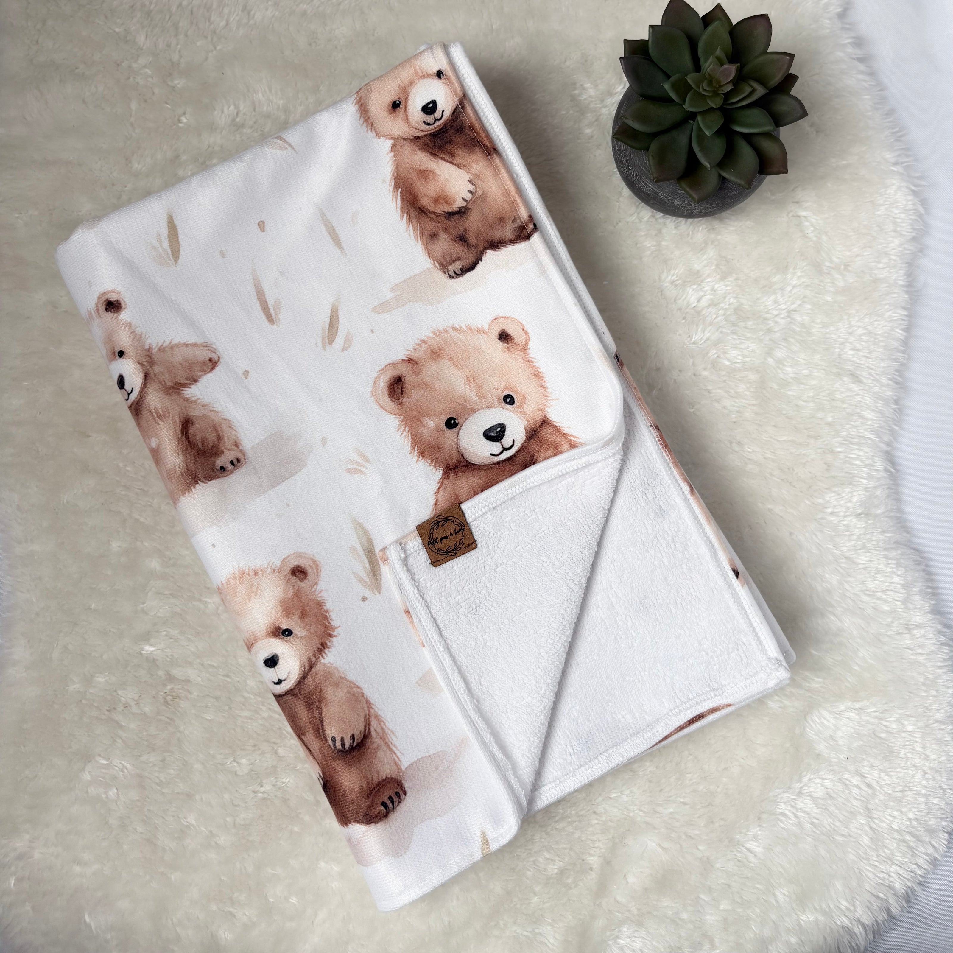Serviette de plage pour bébé/enfant (30 x 60 po) - Ourson mignon