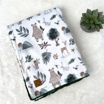 Couverture minky/fourrure - En forêt