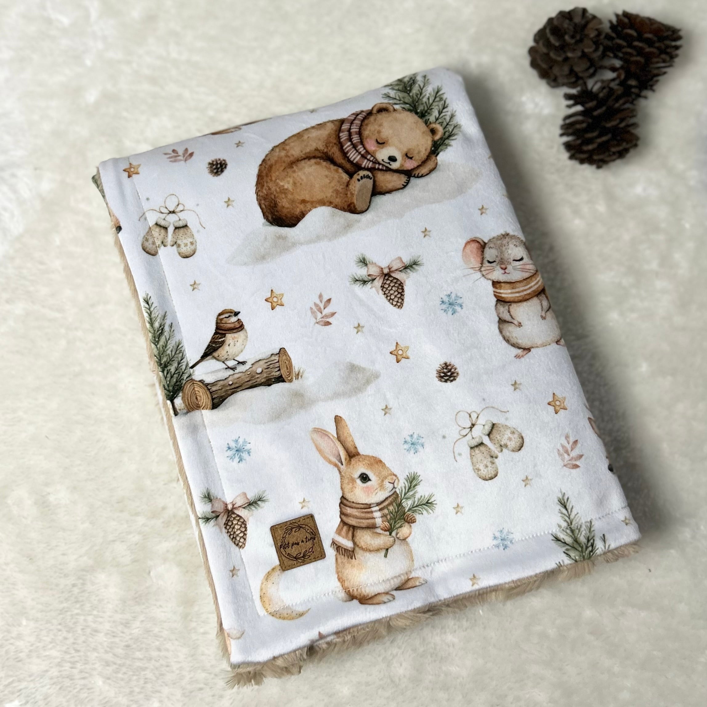 Couverture minky/fourrure - Forêt endormie