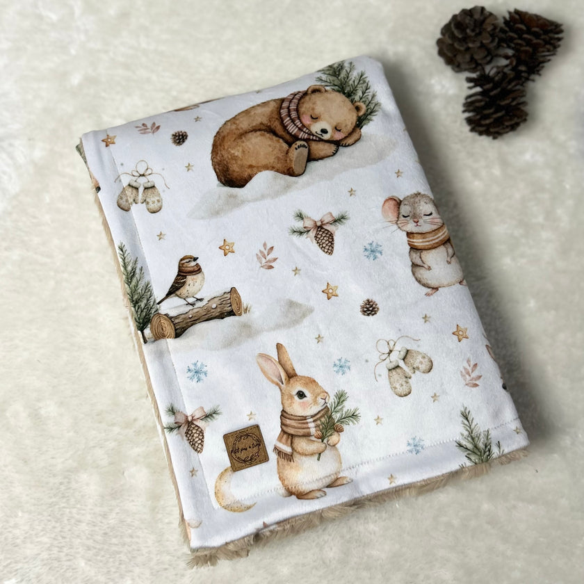 Couverture minky/fourrure - Forêt endormie