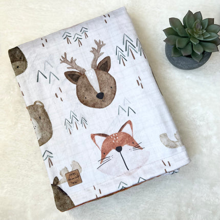 Couverture en minky - Dans les bois