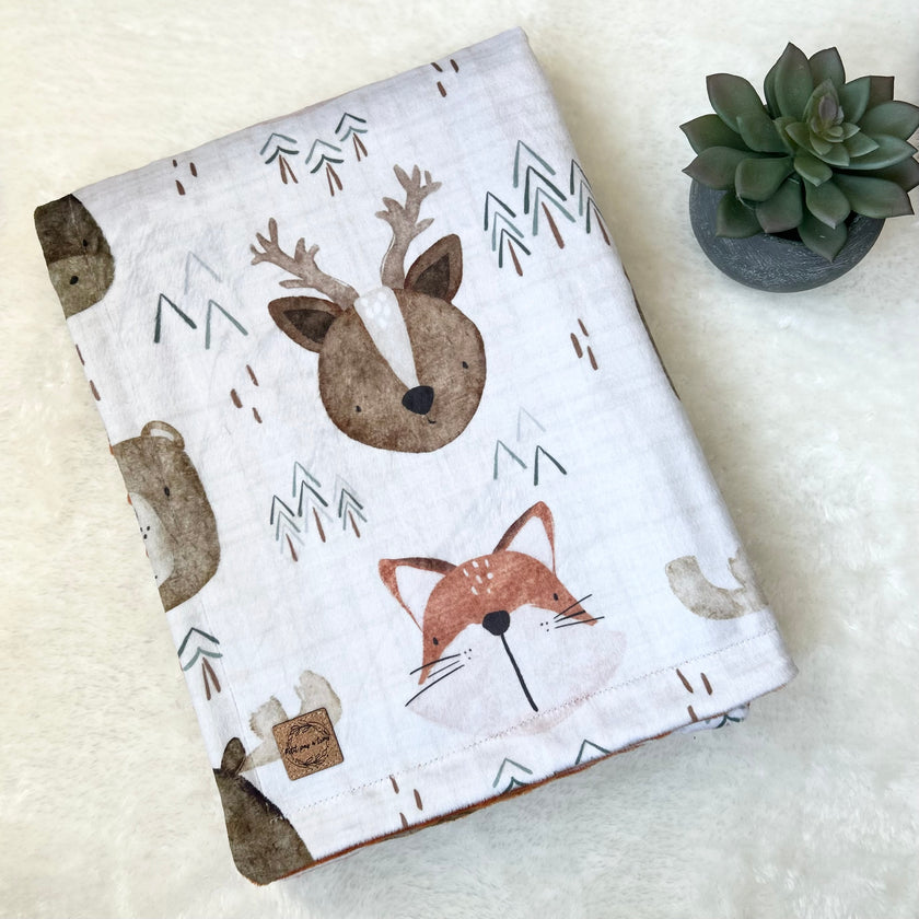 Couverture en minky - Dans les bois