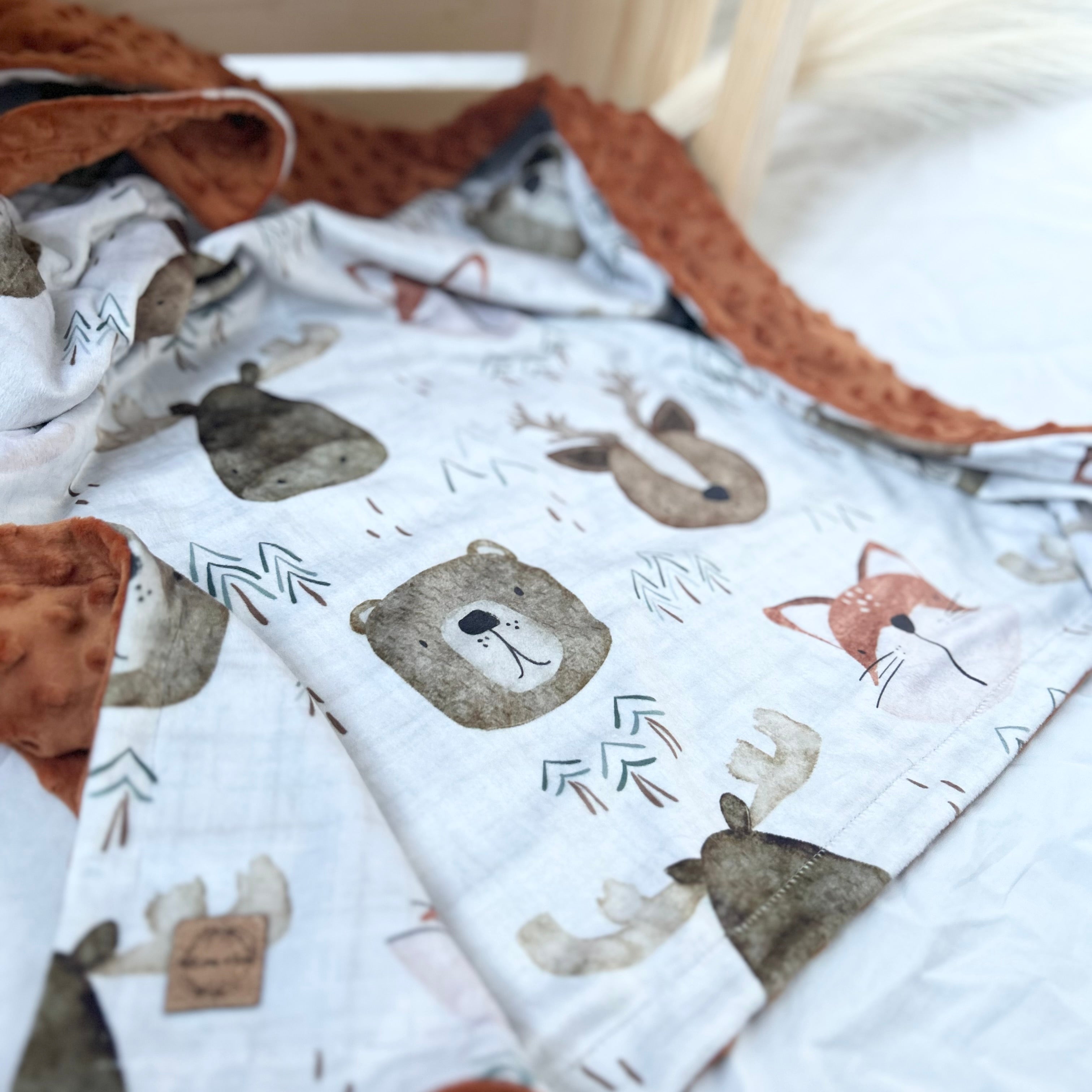 Couverture en minky - Dans les bois