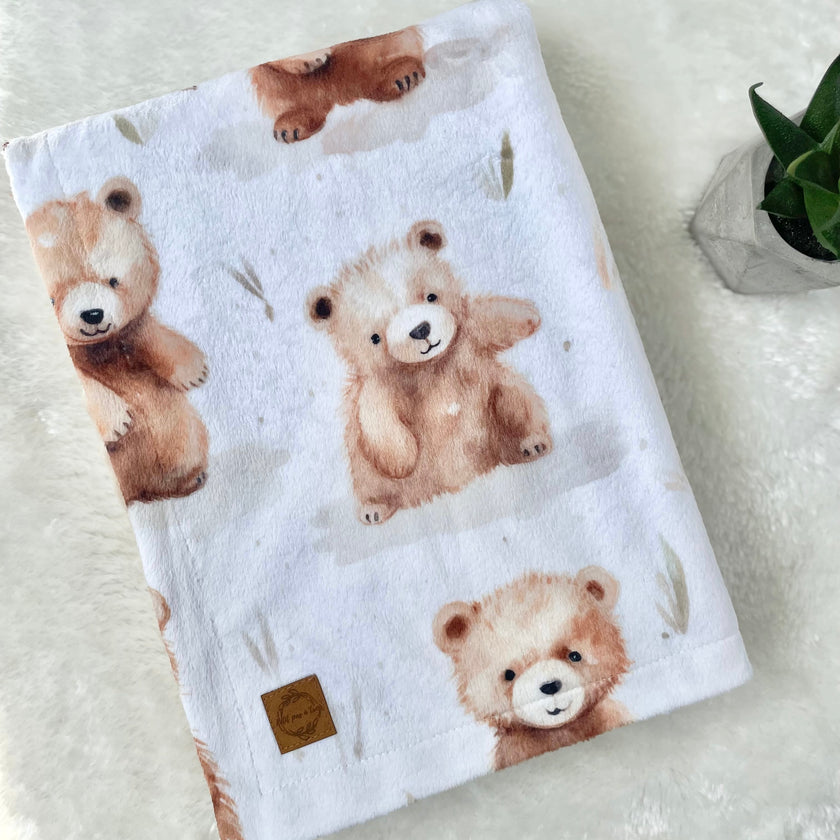 Couverture en minky - Oursons mignons