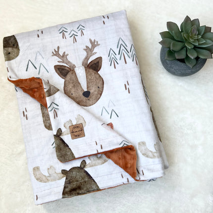 Couverture en minky - Dans les bois
