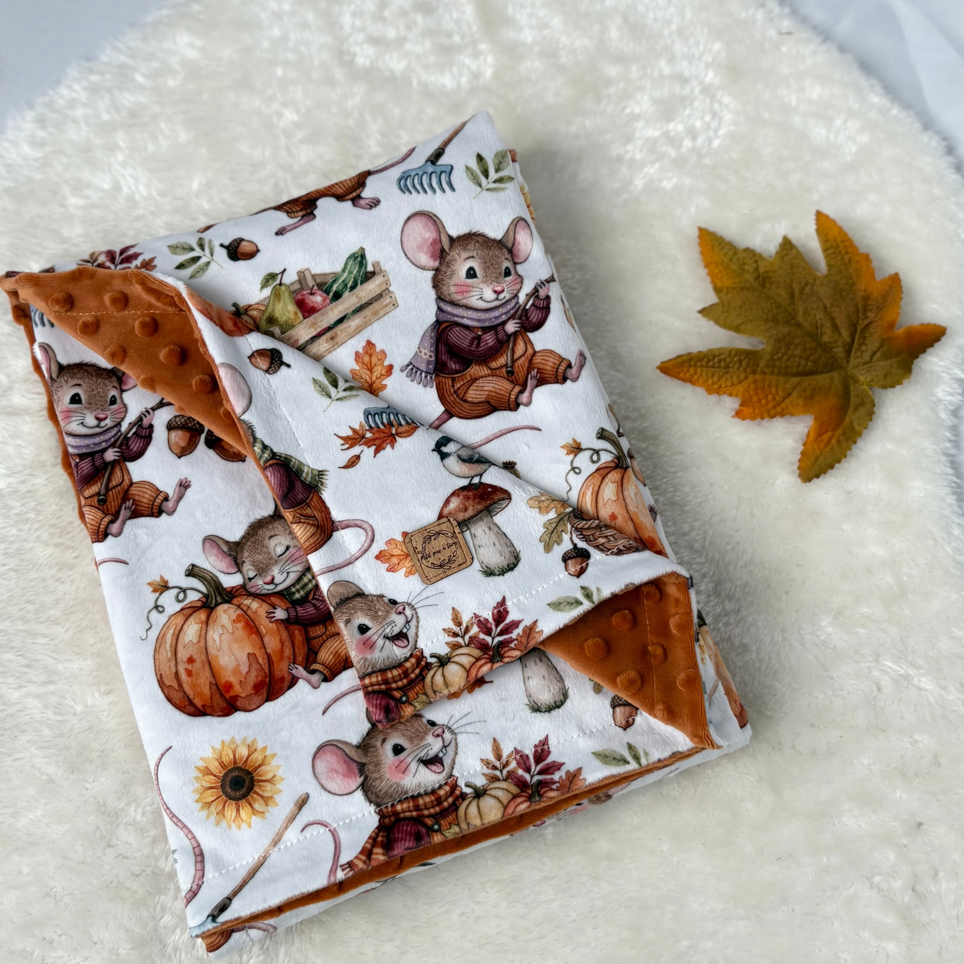 Couverture en minky - Souris des récoltes