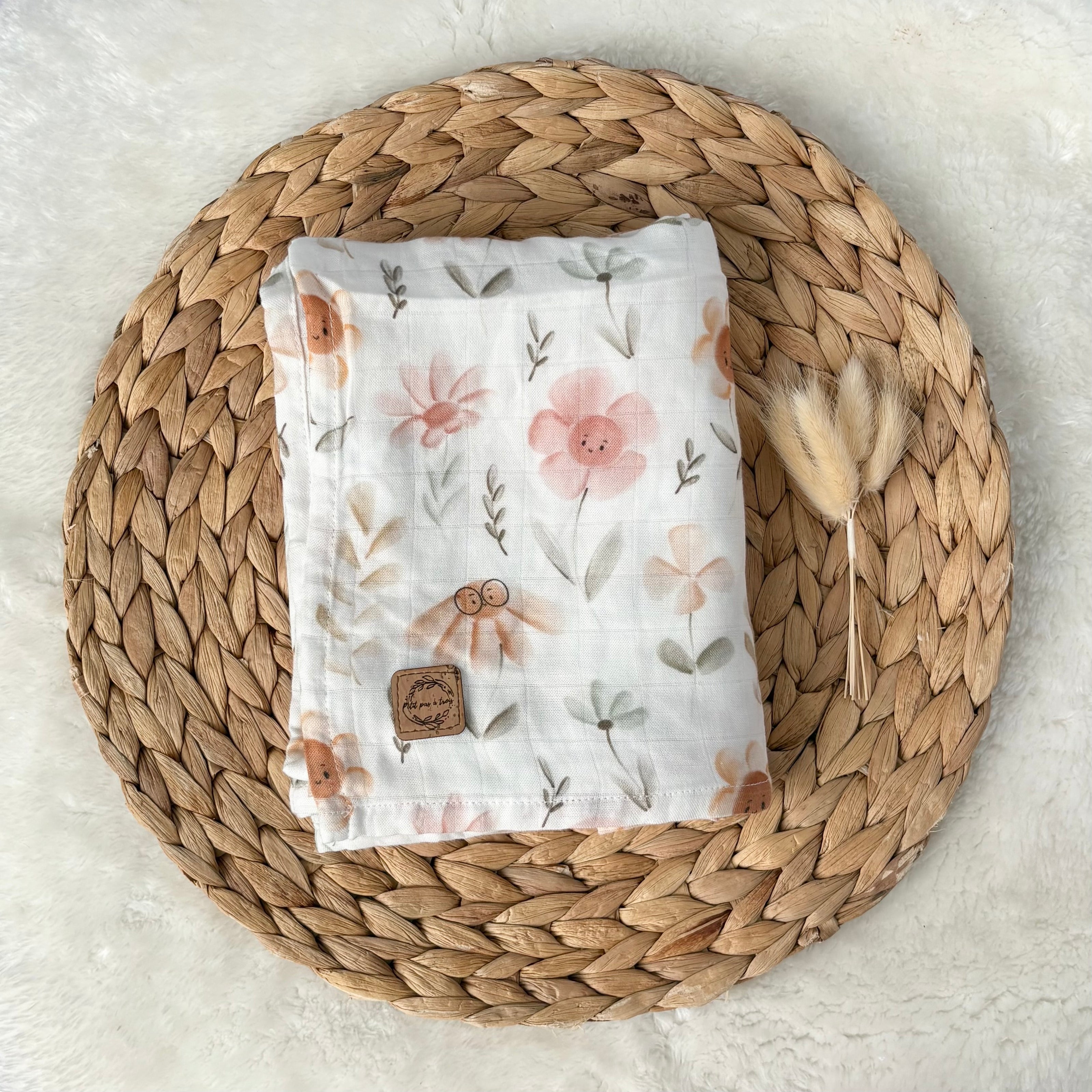 Mousseline de bambou - Fleurs studieuses