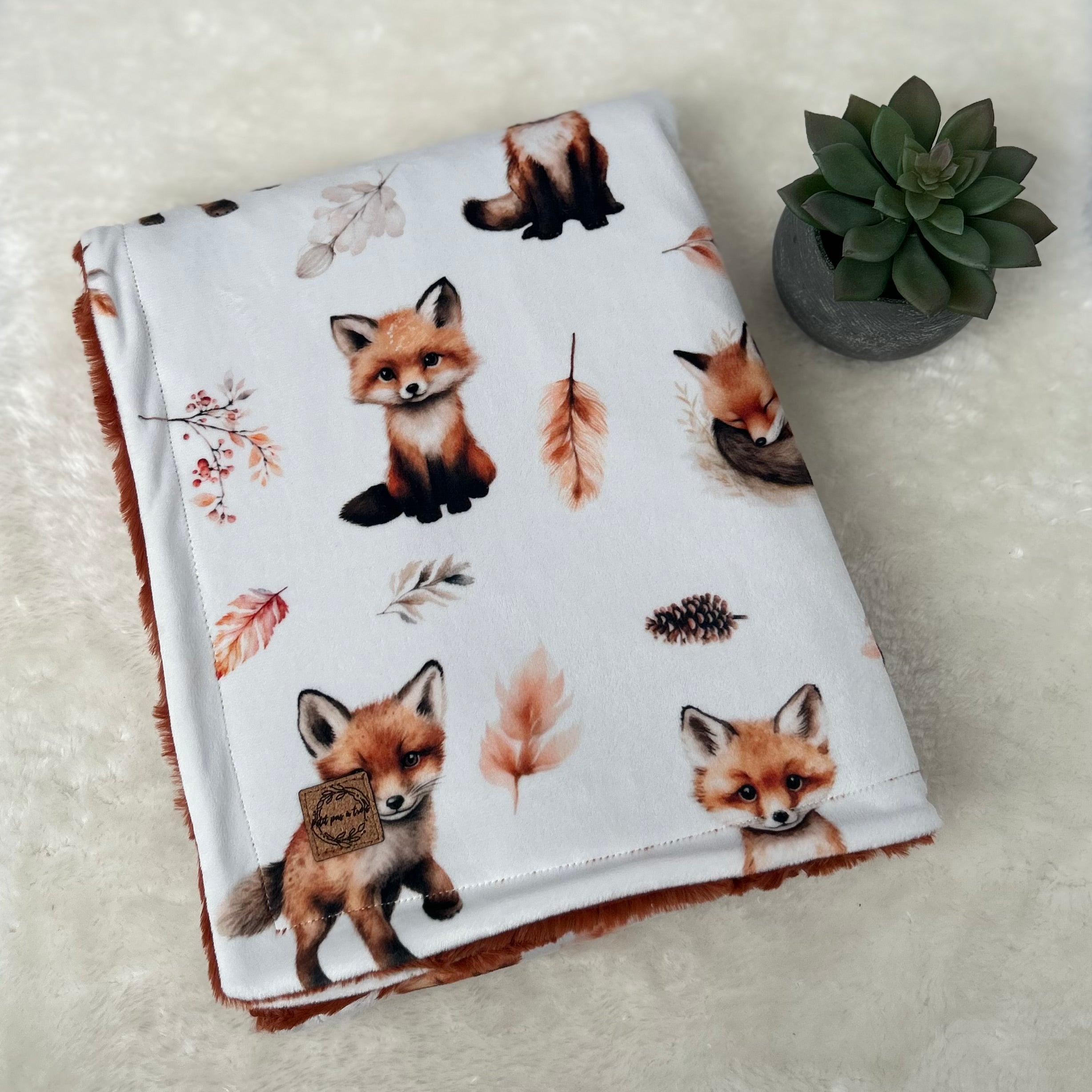 Couverture minky / fourrure - Petit renard