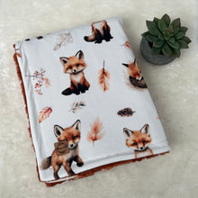 Charger l&#39;image dans la galerie, Couverture minky / fourrure - Petit renard
