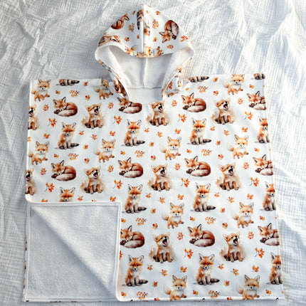 Poncho de plage 1-3 ans - Renard pastel