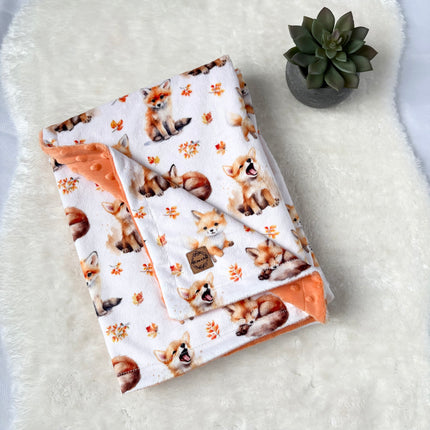 Couverture en minky - Renard pastel