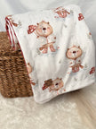 Couverture en minky - Castor sous la pluie