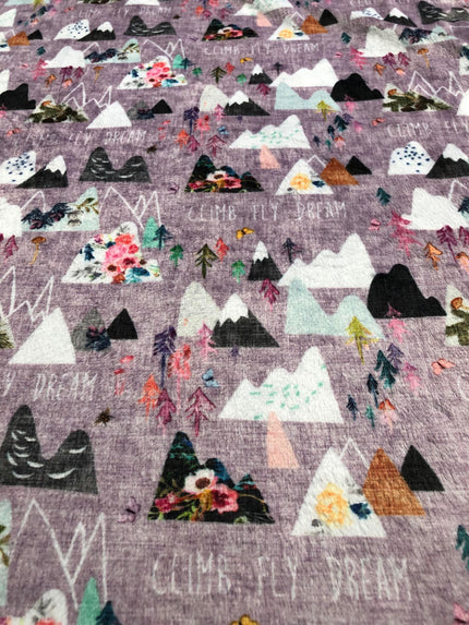Couverture en minky - Montagnard lilas