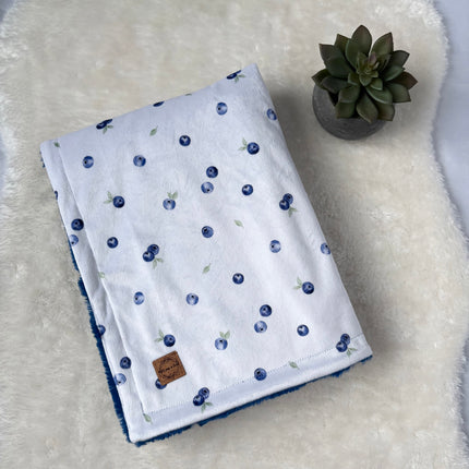 Couverture minky/fourrure - Petits bleuets