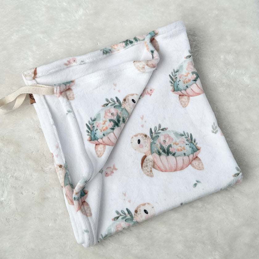 Doudou douceur attache-suce - Tortues fleuris