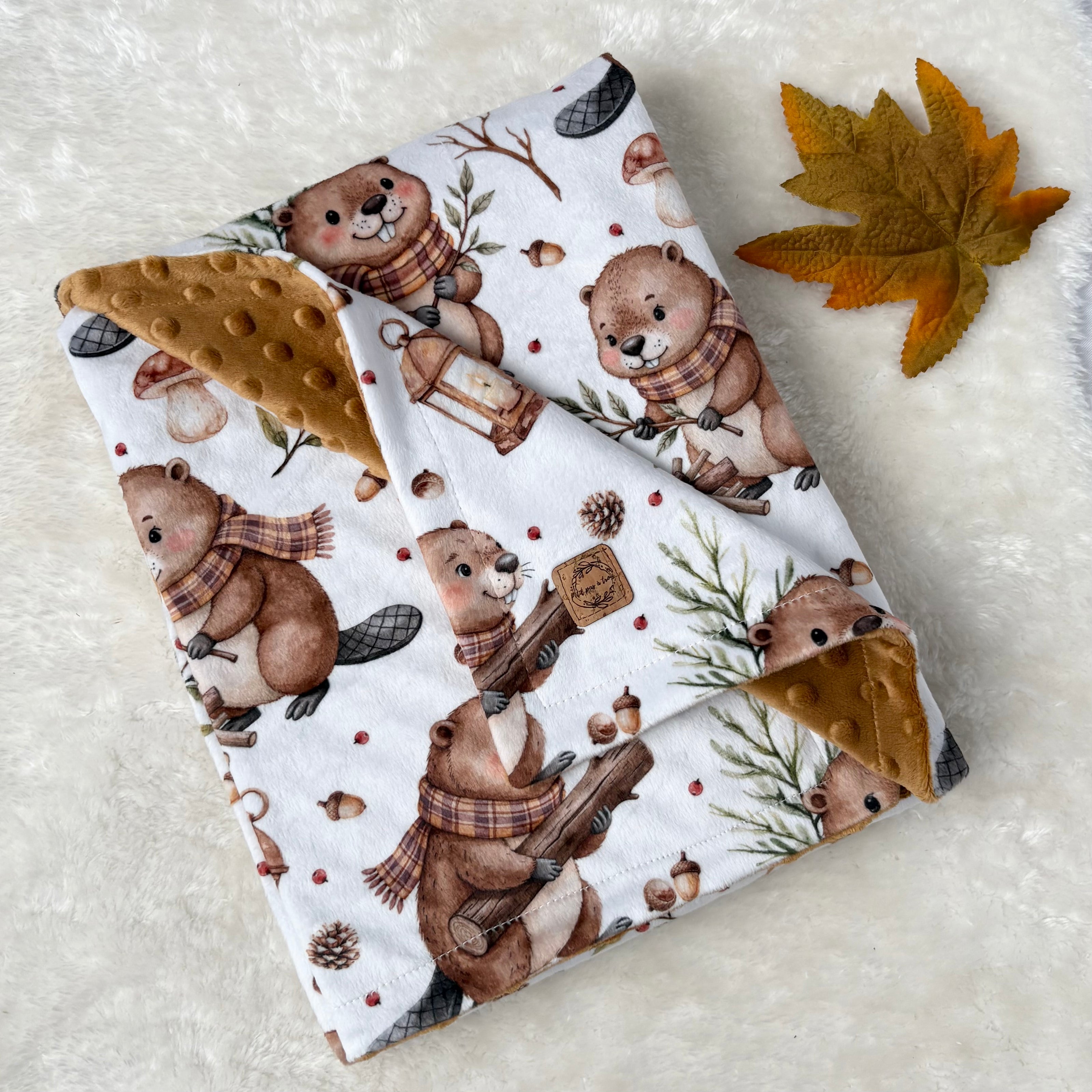 Couverture en minky - Castor des bois