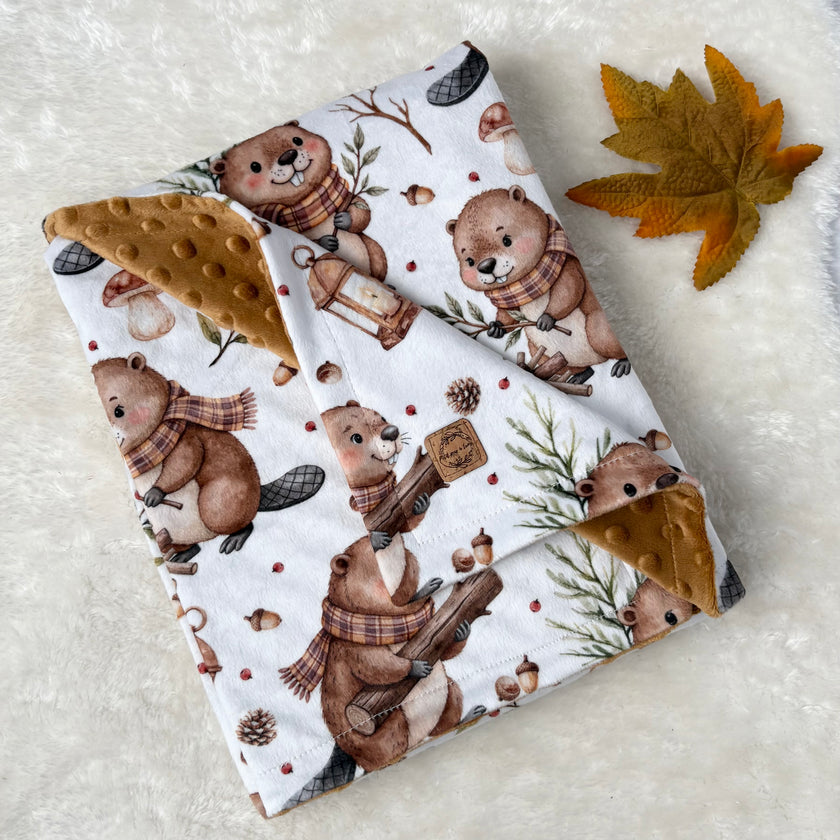 Couverture en minky - Castor des bois