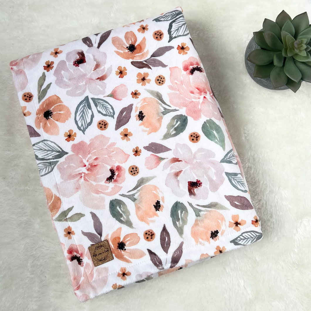 Couverture en minky - Floral quartz