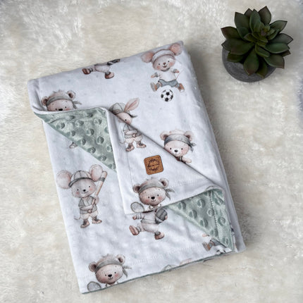 Couverture en minky - Animaux sportifs