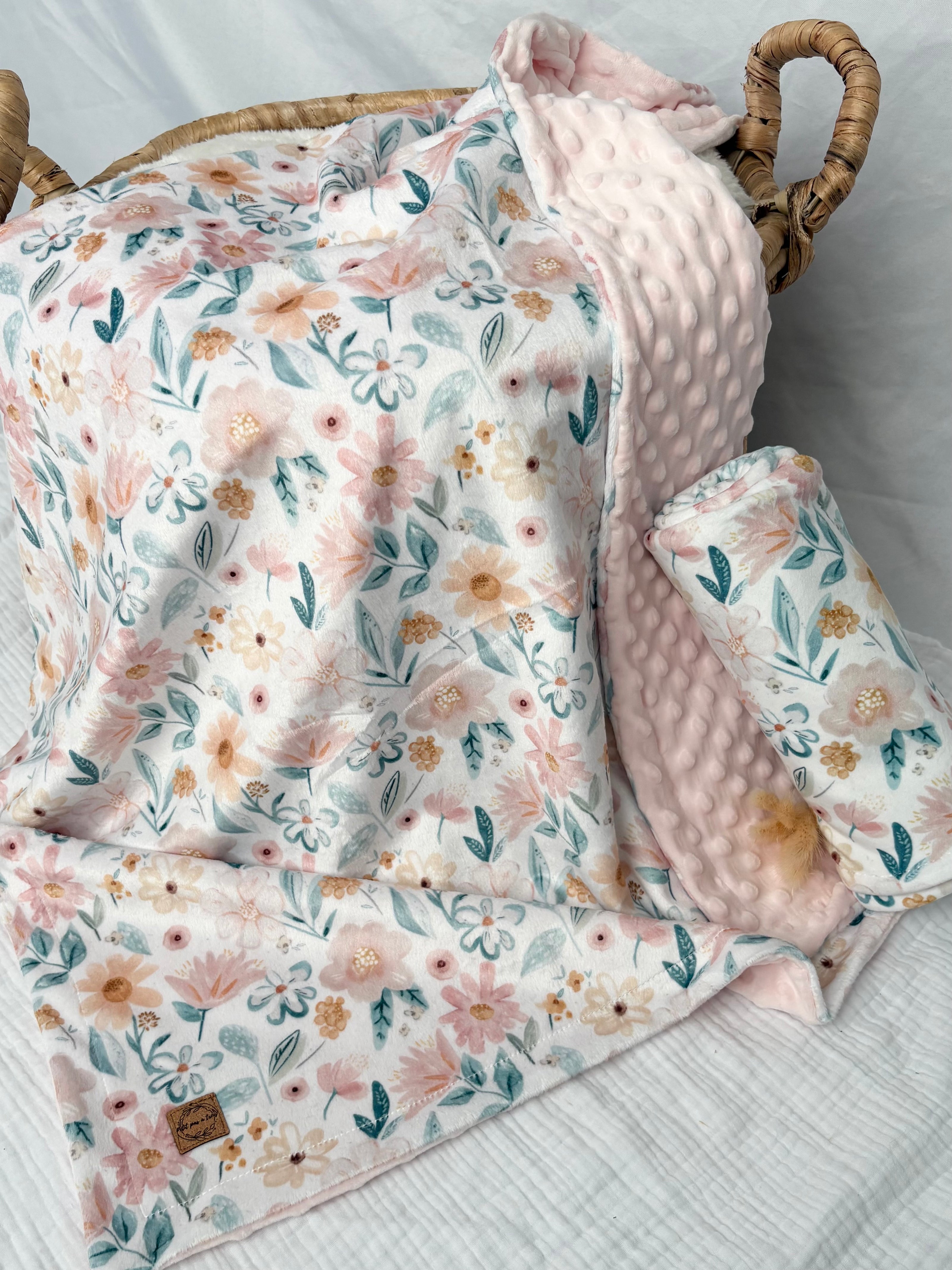Couverture en minky - Jardin pastel