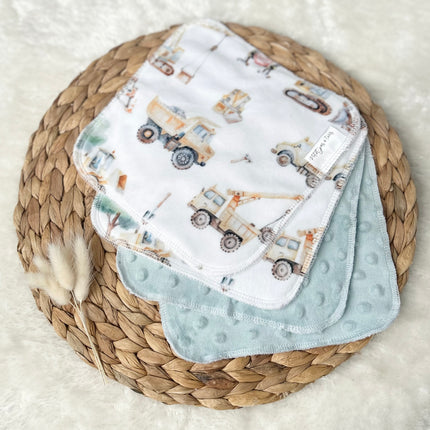 Débarbouillettes réversibles - En construction / Bleu