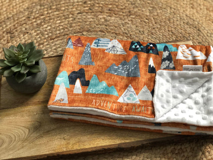 Couverture en minky - Montagnard ocre