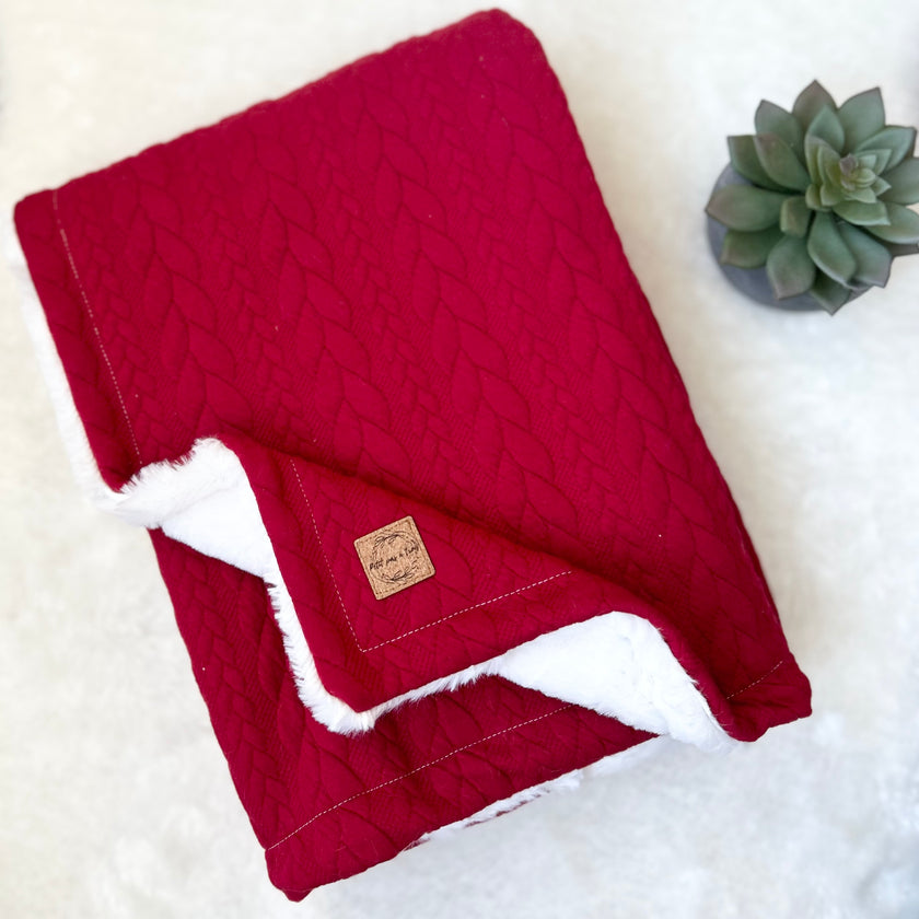 Couverture en tricot - Rouge