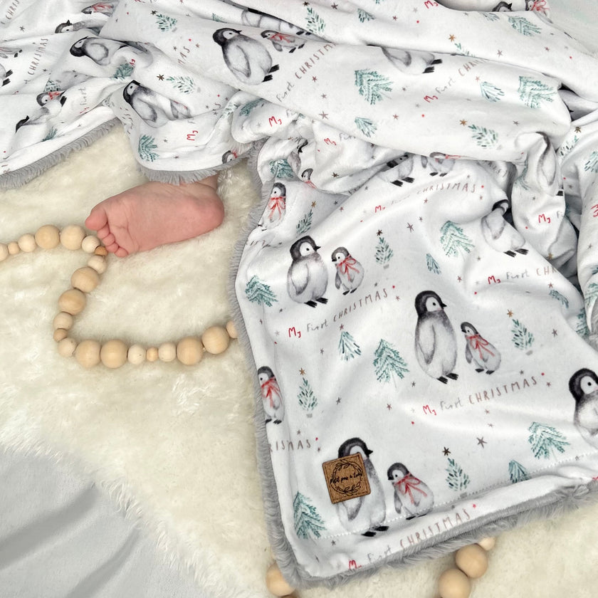 Couverture minky / fourrure - Mon premier Noël