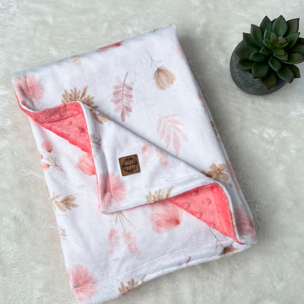 Couverture en minky - Passion corail