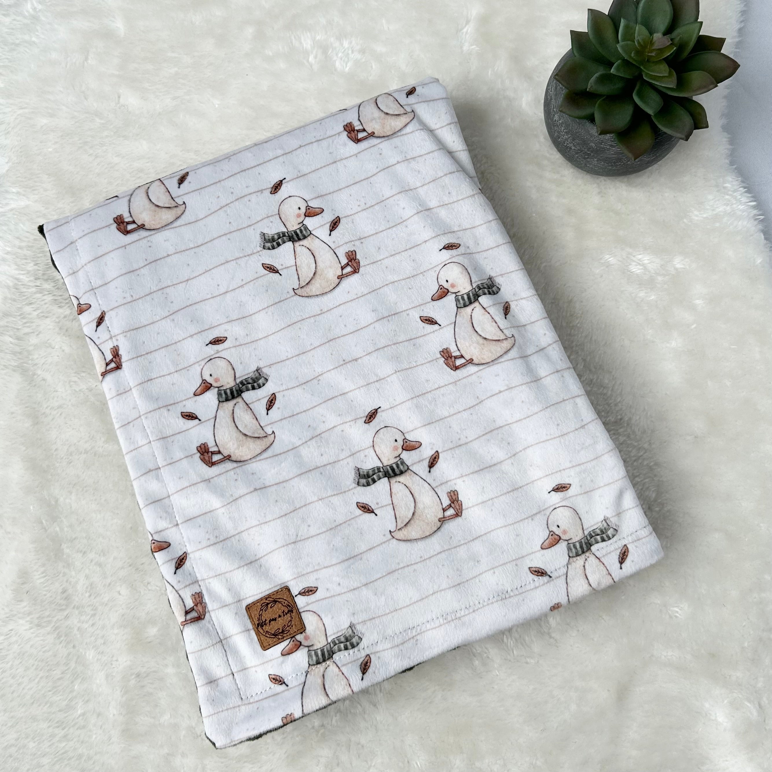 Couverture en minky - Oies d’automne