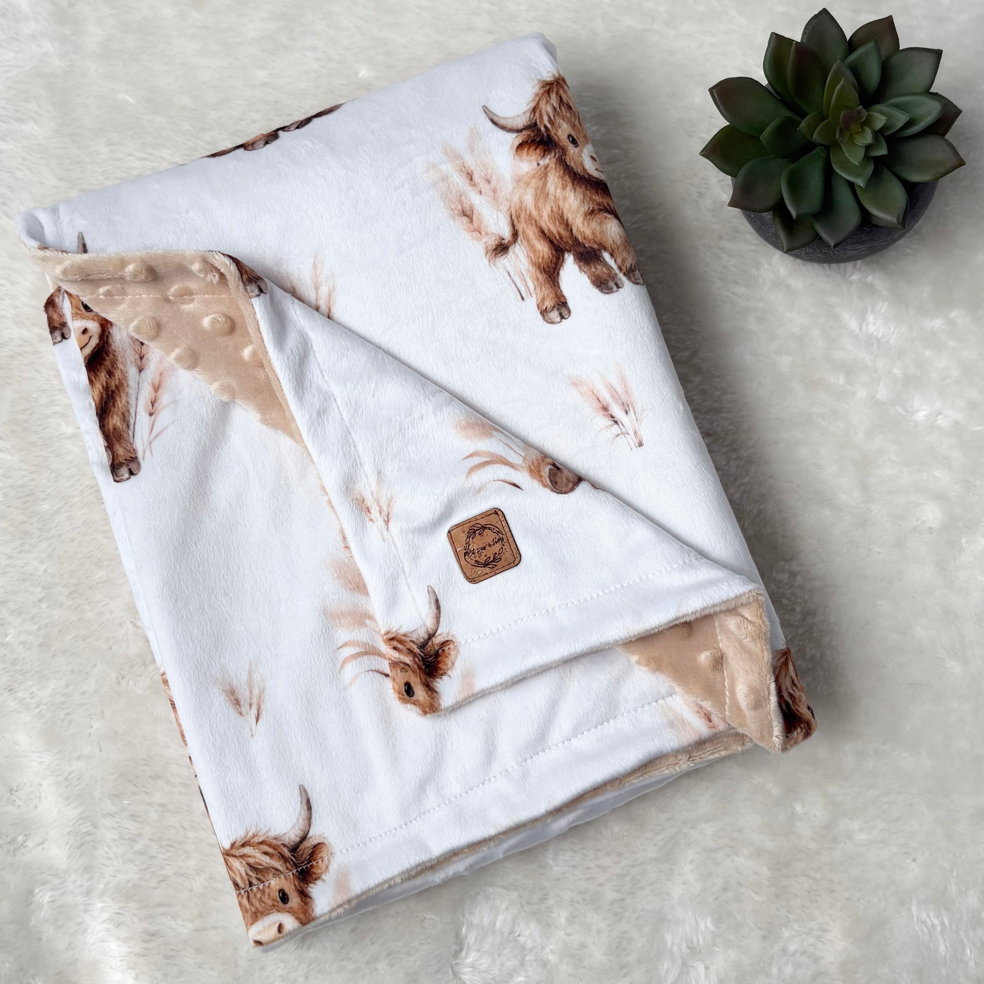 Couverture en minky - Vaches et pampass