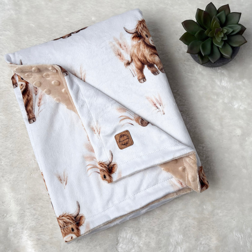 Couverture en minky - Vaches et pampass
