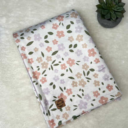 Couverture en minky - Fleurs printanières