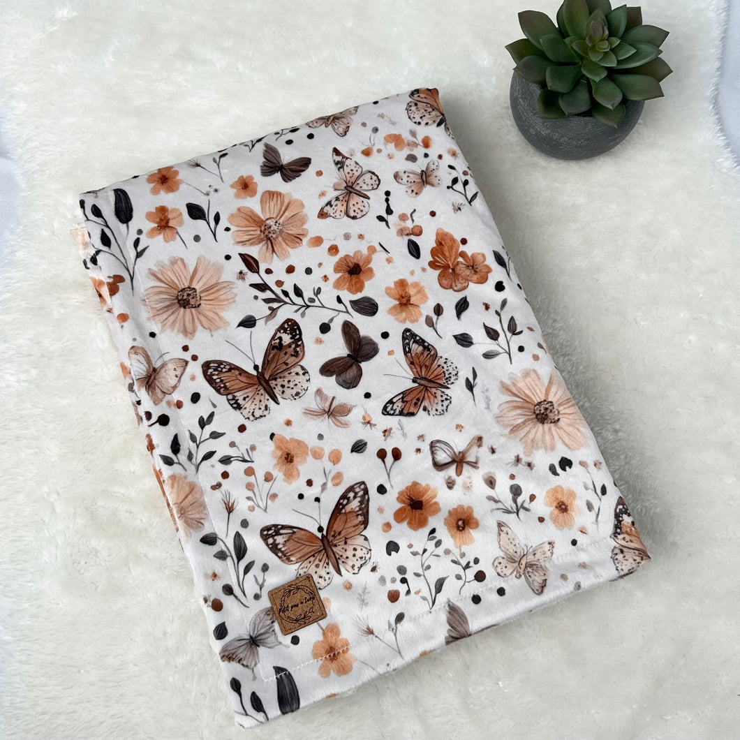 Couverture en minky - Papillons de lin