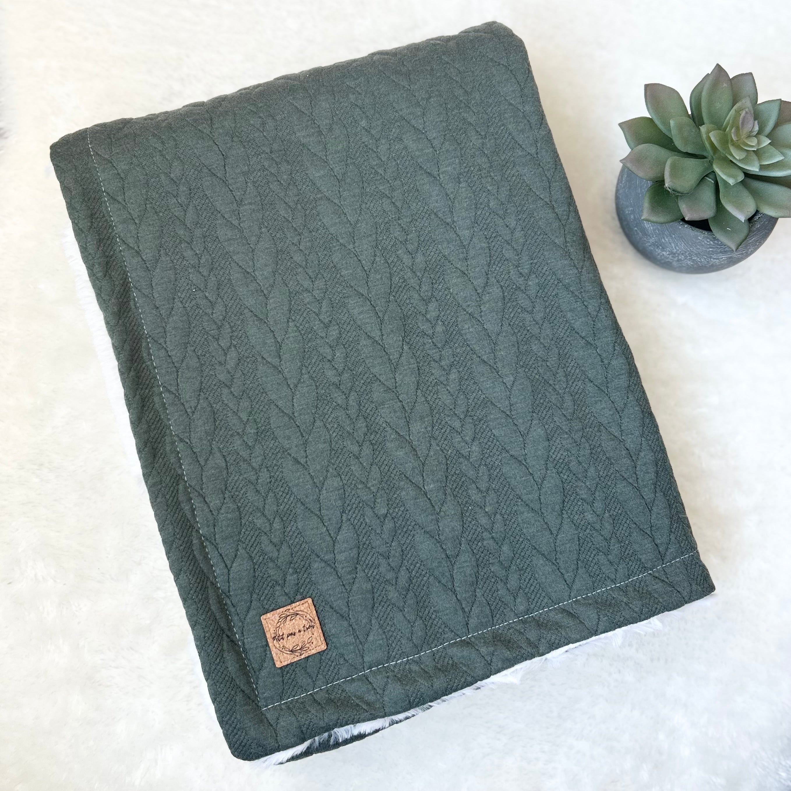 Couverture en tricot - Vert forêt
